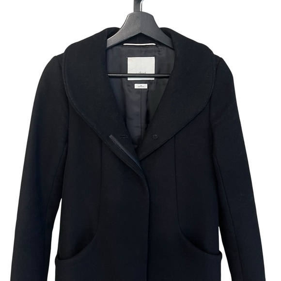 Wilfred Aritzia Wool Cashmere Italy Cocoon Coat Black XXS Minimalist Winter Chic - Picture 3 of 7